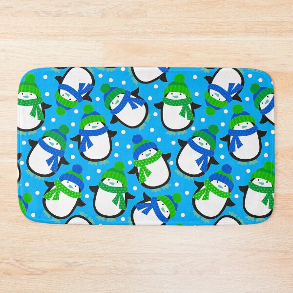 Item preview, Cute Contemporary Christmas Penguin Blue Pattern designed and sold by DEC02.