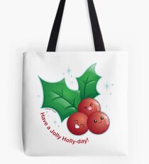 Cute Holiday Holly Tote Bag