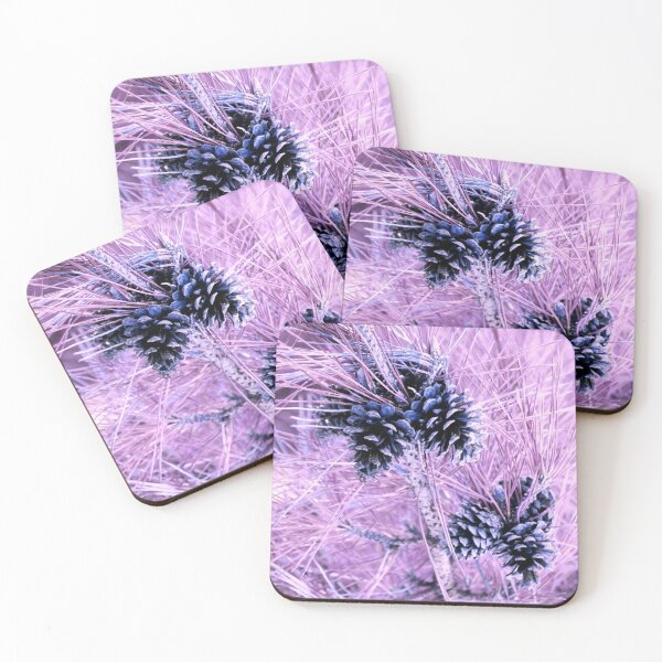 Item preview, Enchanted Fantasy Pastel Pink Violet and Blue Winter Pine Cones designed and sold by JariHawk.