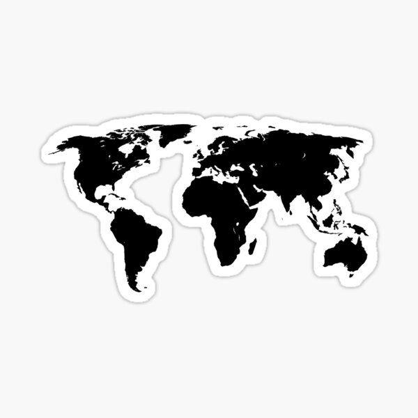 Vinyl for furniture or cabinets black and white world map