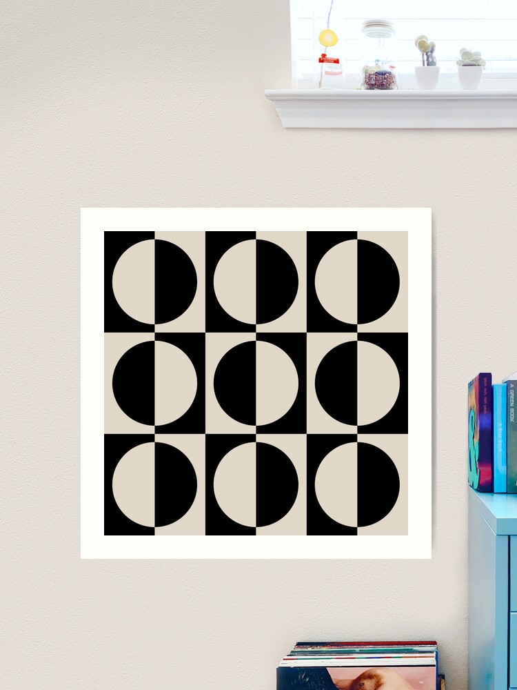 お見舞い Retro Geometric Half Square and Circle Pattern 230 小物