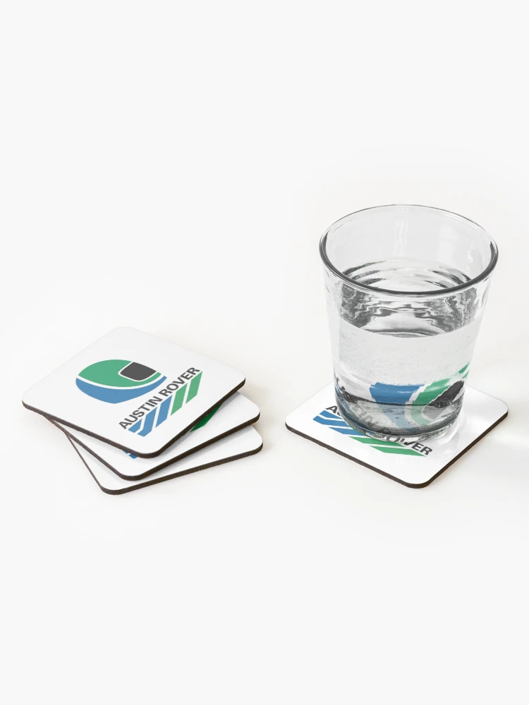 Thumbnail 2 of 5, Coasters (Set of 4), Austin Rover Rallysprint Helmet + Logo designed and sold by CellularSong.
