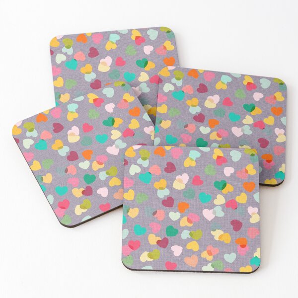 Item preview, Love Hearts Confetti Rainbow on Purple Mauve - small designed and sold by Cecilia Mok.