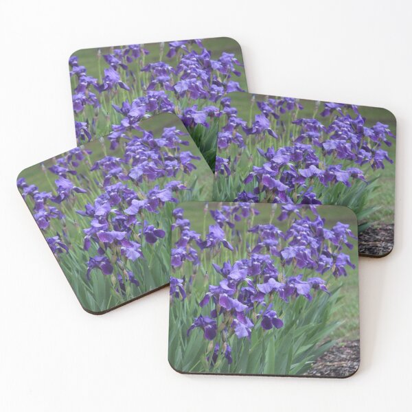 Item preview, Lovely Purple Irises Nature Scene Green Grass Background designed and sold by JariHawk.