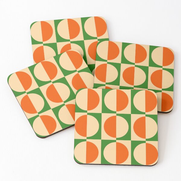 Aperçu de l'œuvre Retro Geometric Half Square and Circle Pattern 242 créée et vendue par tonymagnerart.
