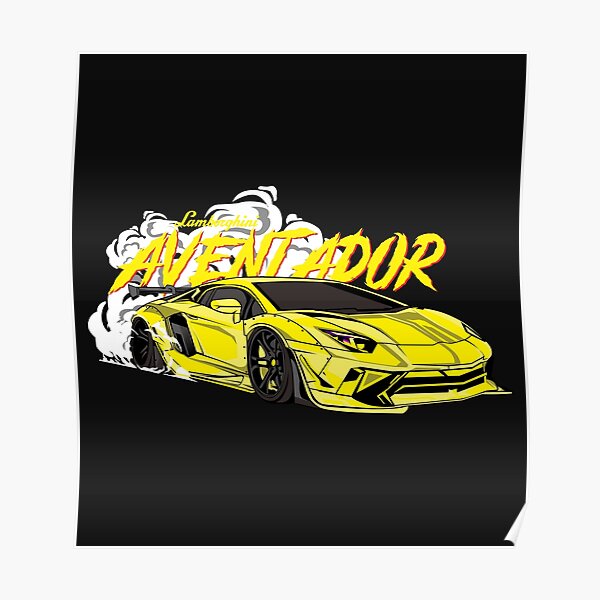 Lamborghini Aventador SuperCar Rancing Yellow 