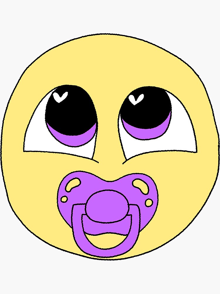 "Baby Pacifier Emoji Purple" Sticker by h3th3y Redbubble
