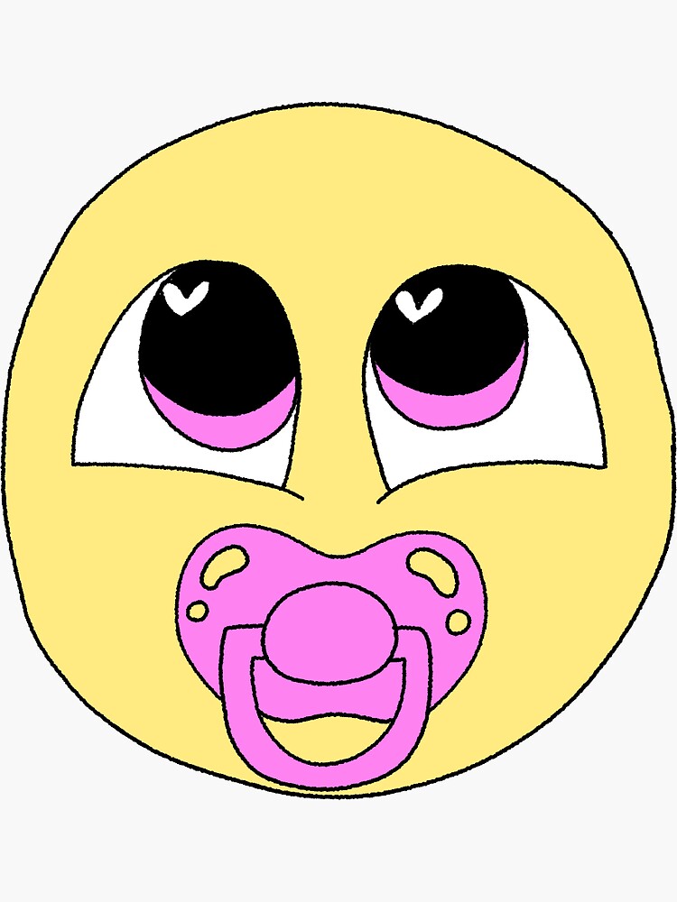 "Baby Pacifier Emoji Pink" Sticker for Sale by h3th3y Redbubble