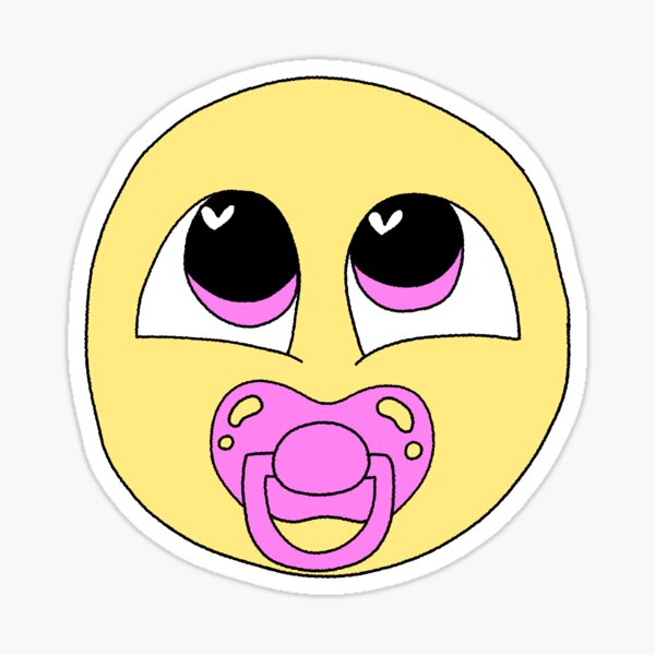 "Baby Pacifier Emoji Pink" Sticker for Sale by h3th3y Redbubble