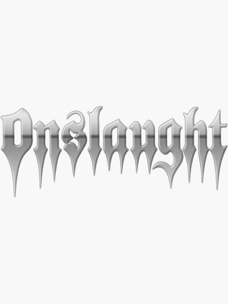 "Onslaught Band Logo" Sticker by HEAVYZONE | Redbubble