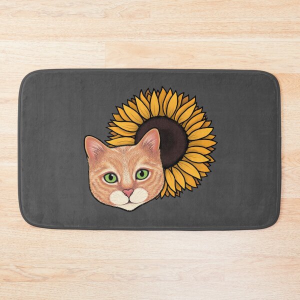 Item preview, Orange Kitty Yellow Flower  designed and sold by Shelby Hough.