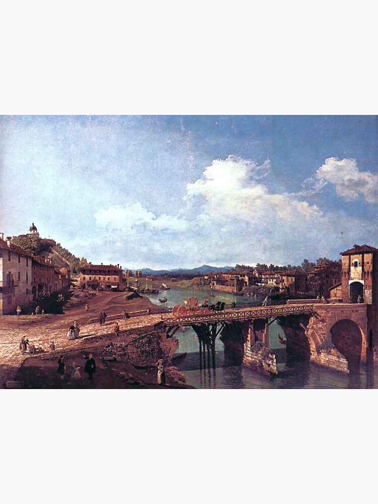 Thumbnail 3 of 3, Sticker, 'Turin' by Canaletto (Reprint)  designed and sold by RozAbellera.
