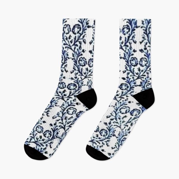 Item preview, Vintage Flowers Navy Blue and White designed and sold by SaraValor.