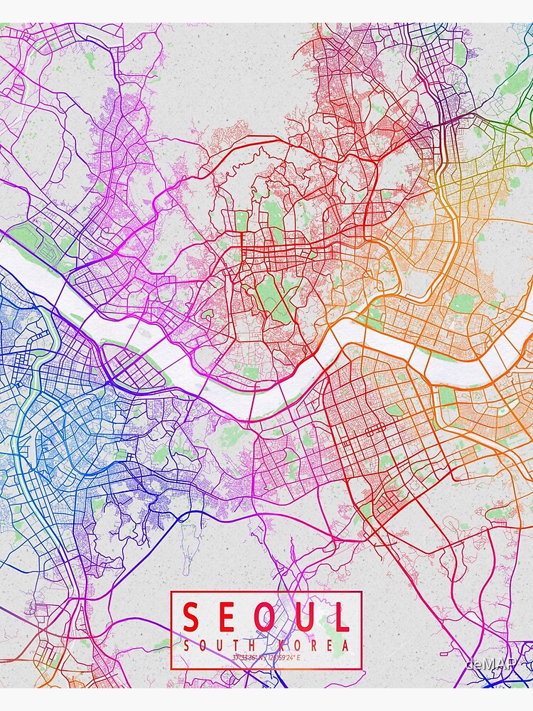Seoul City Map of South Korea - Colorful