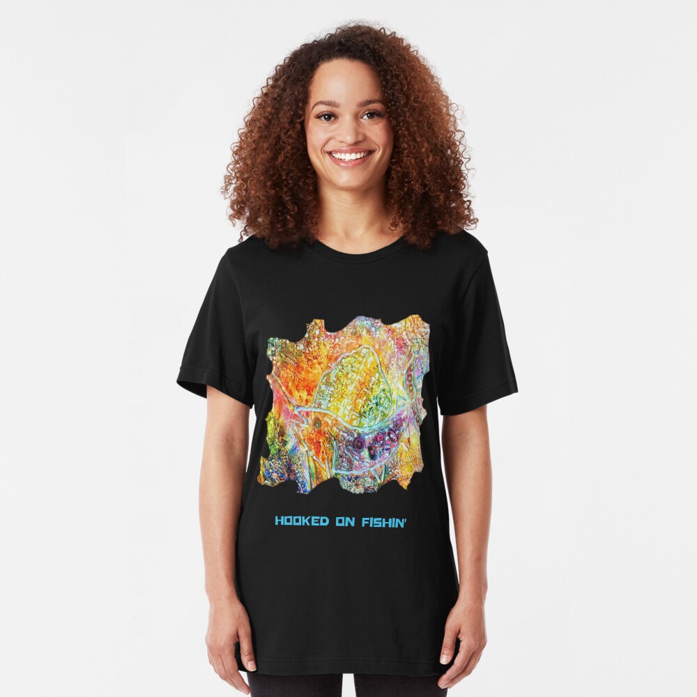 HOOKED ON FISHING FUNNY QUOTE Slim Fit T-Shirt