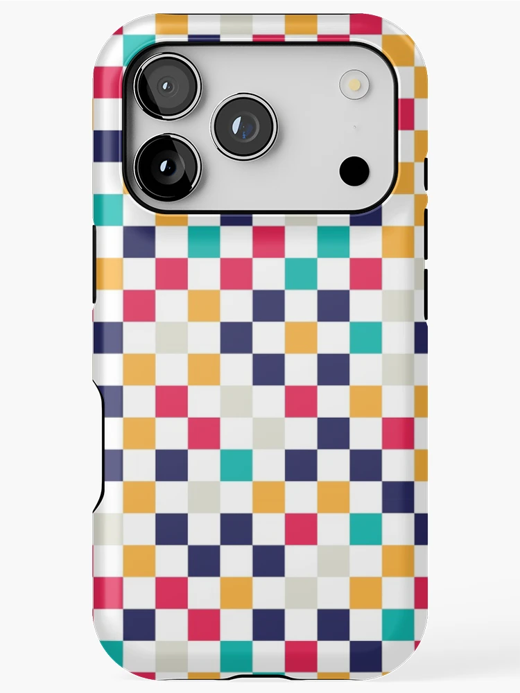 Thumbnail 1 of 4, iPhone Case, Colorful Geometric Square Shape Pattern designed and sold by GeekHeadDesigns.