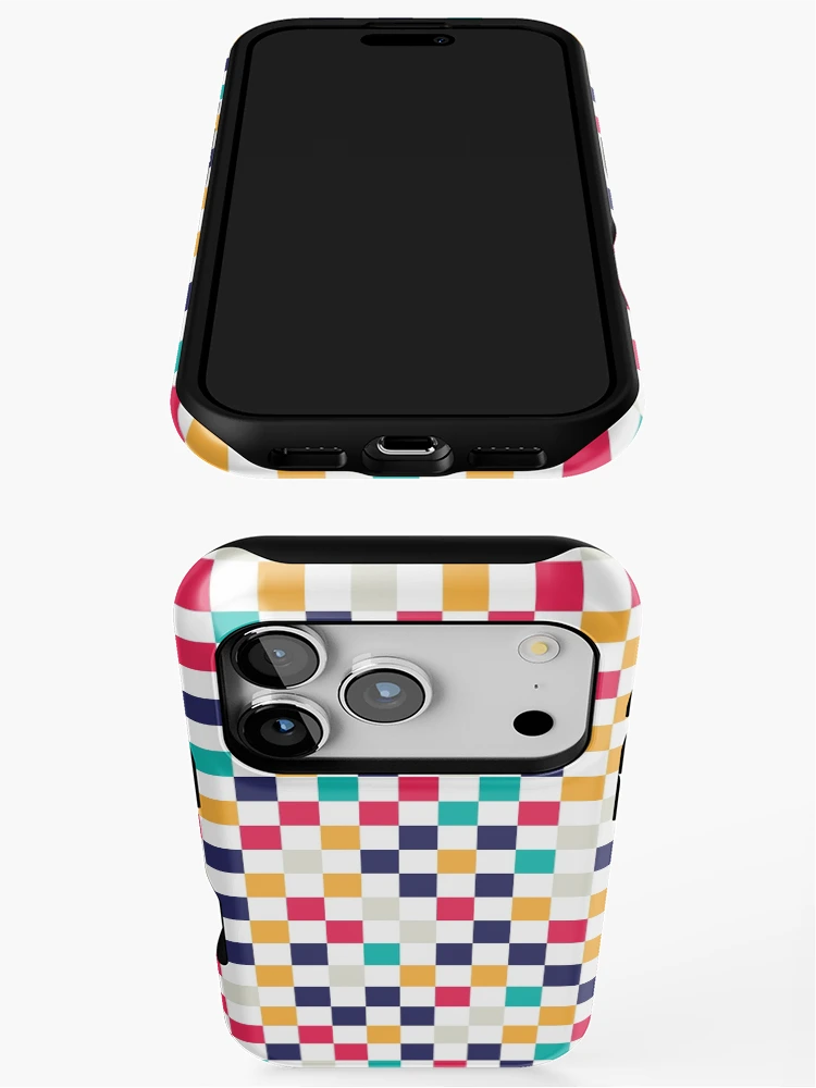 Thumbnail 3 of 4, iPhone Case, Colorful Geometric Square Shape Pattern designed and sold by GeekHeadDesigns.