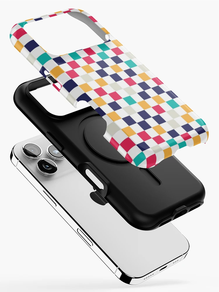 Thumbnail 2 of 4, iPhone Case, Colorful Geometric Square Shape Pattern designed and sold by GeekHeadDesigns.