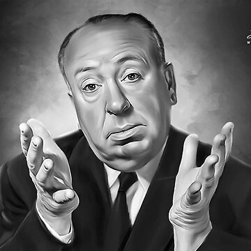 Artwork thumbnail, Sir Alfred Hitchcock Digital Oil Painting by wayneflint