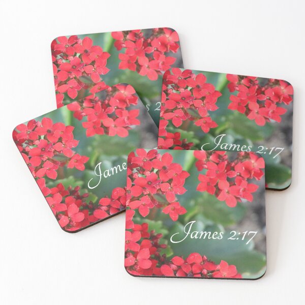 Item preview, Red Kalanchoe Flowers Bible Scripture James 2:17 designed and sold by JariHawk.