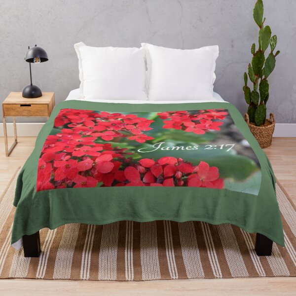 Item preview, Red Kalanchoe Flowers Bible Scripture James 2:17 designed and sold by JariHawk.