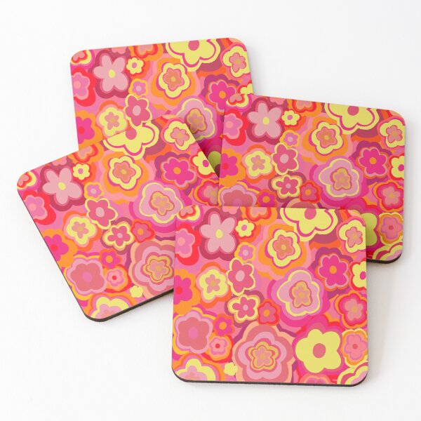 Item preview, Retro Yellow, Orange and Red Flower Art Design Illustration  designed and sold by beccacreations.