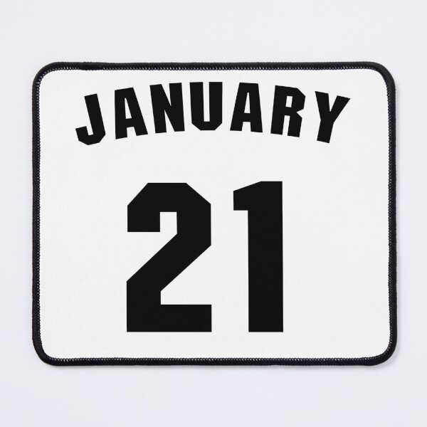 Artikelvorschau, Geburtsdatum 21. Januar Geburtstagsgeschenk Sportdesign entworfen und verkauft von Panya-Design.