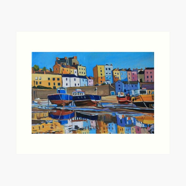 Tenby Harbour Reflection Art Print
