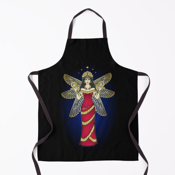 Item preview, Cartoon color drawing: beautiful woman in a horned crown with six wings, character in Assyrian mythology. Ishtar, Astarta, Inanna. designed and sold by YanaZvereva.