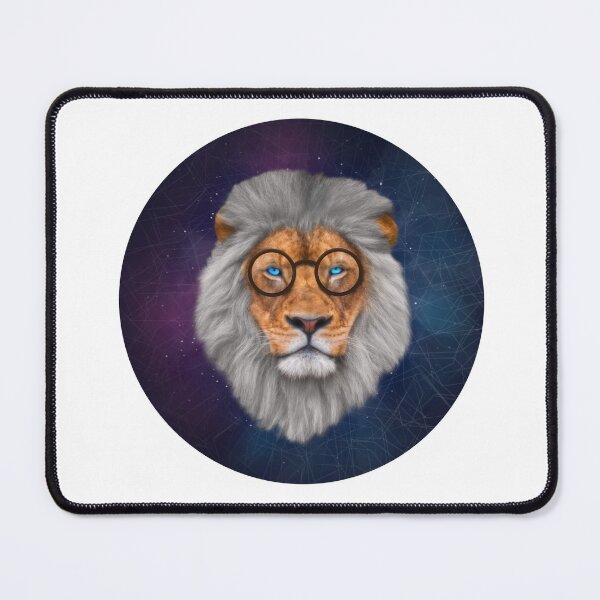 Item preview, Wise Old Silver Mane Lion with Glasses in Space | Lion in the Galaxy | Lion Art designed and sold by cpaquette.