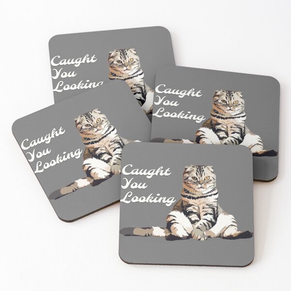 Item preview, Caught You Looking - Funny Silver Tabby Cat designed and sold by WennsdaysChild.