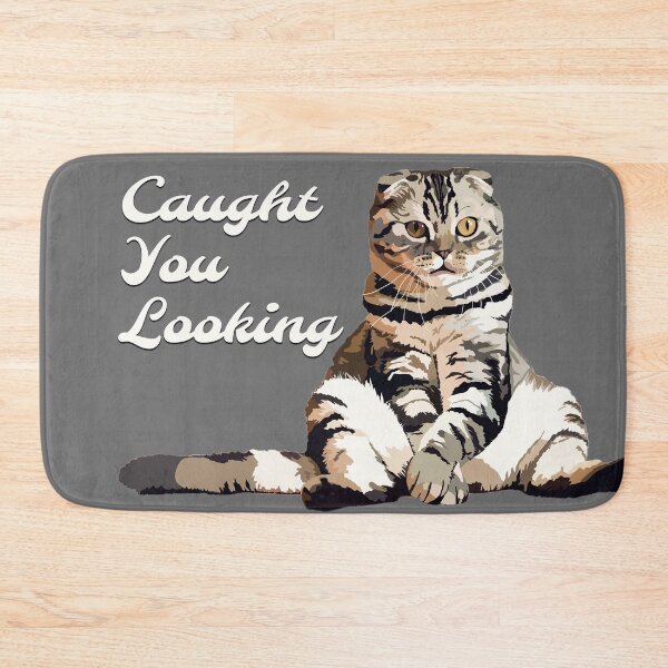 Item preview, Caught You Looking - Funny Silver Tabby Cat designed and sold by WennsdaysChild.