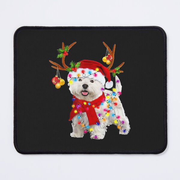 Item preview, Bichon Frise Dog reindeer Santa Christmas Funny and vibrant designed and sold by AnitaJGreenspan.