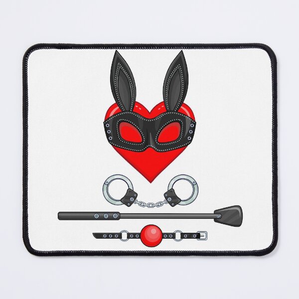 Item preview, Animation heart in a mask of a rabbit. Set of erotic toys: handcuffs, stack, ball gag. designed and sold by YanaZvereva.