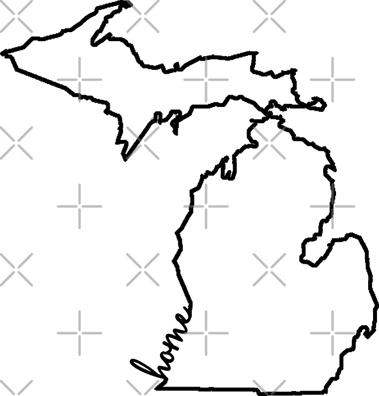  michigan home outline stickers by ohioinspired redbubble