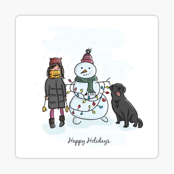 New Year's Eve Christmas Holiday Winter Postcard Sticker