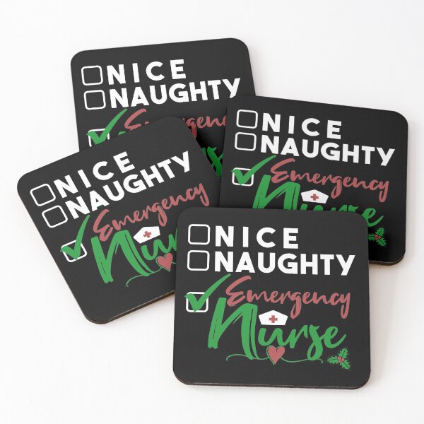 Item preview, nice naughty emergency nurse, nurse Christmas gift, funny nurse, black designed and sold by KittySSmith.