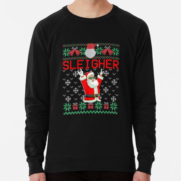 Ugly Christmas Sweater Sleigher Heavy Metal Santa