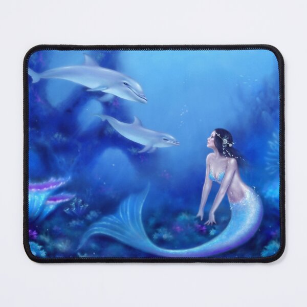 Item preview, Ultramarine Mermaid & Dolphins designed and sold by silverstars.