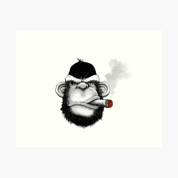 Beware smoke weed enshrouded monkey head roar illustrations silhouette By  artgrarisstudio