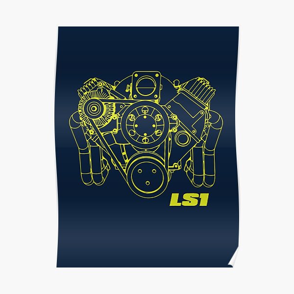 "LS1 V8 Car Engine Block Sketch" Poster for Sale by mrinkpen Redbubble