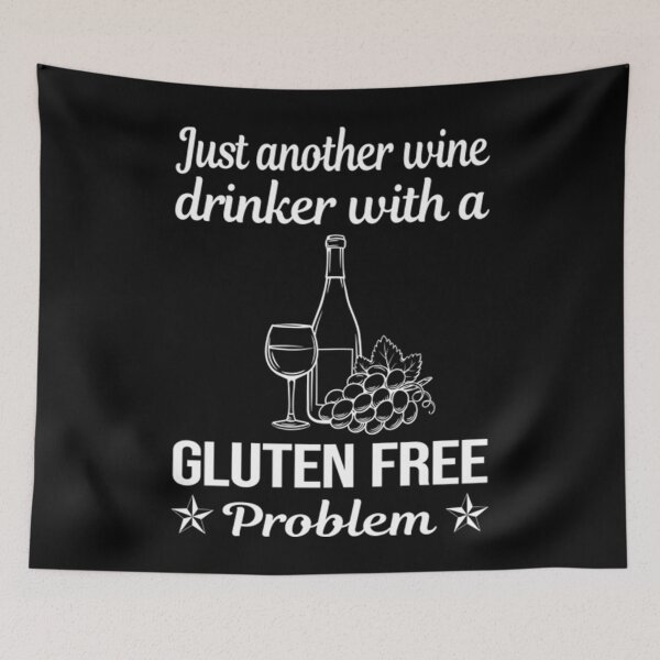 Artikelvorschau, Gluten Free T-ShirtFunny Wine Drinker Gluten Free entworfen und verkauft von VerJethro.