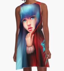 Red Riding Hood - Skater Girl in Forest A-Line Dress