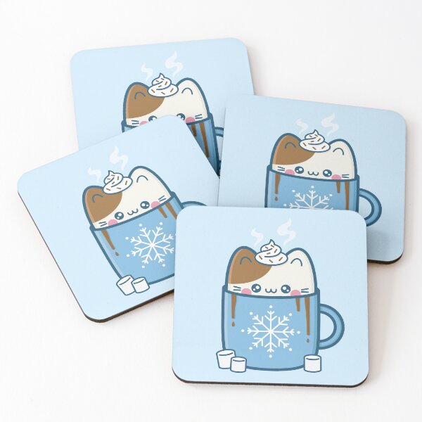 Item preview, Hot Chocolate Kawaii Christmas Cat designed and sold by KittyCotton.