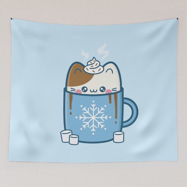 Item preview, Hot Chocolate Kawaii Christmas Cat designed and sold by KittyCotton.