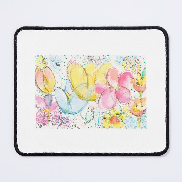 Item preview, expressive flower drawing charcoal watercolour pen ink designed and sold by handmadehipsters.