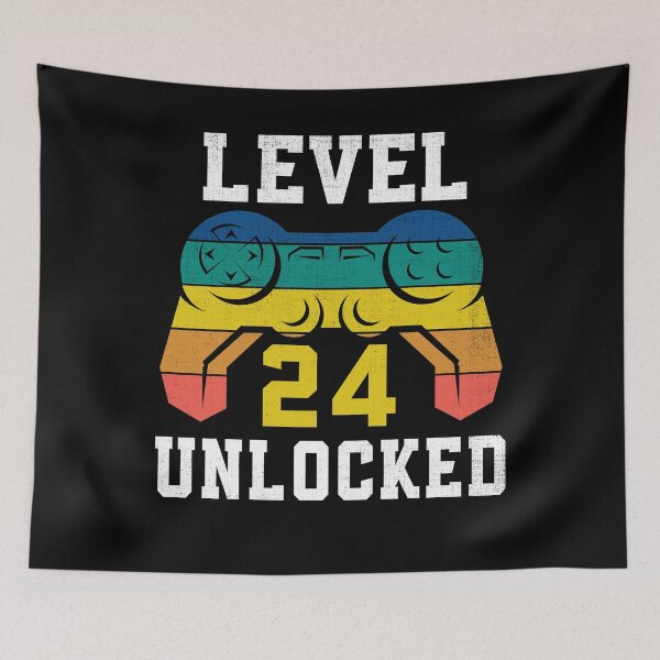 Item preview, Level 24 Unlocked, 24th Gamer Birthday Distressed designed and sold by Fabvity.