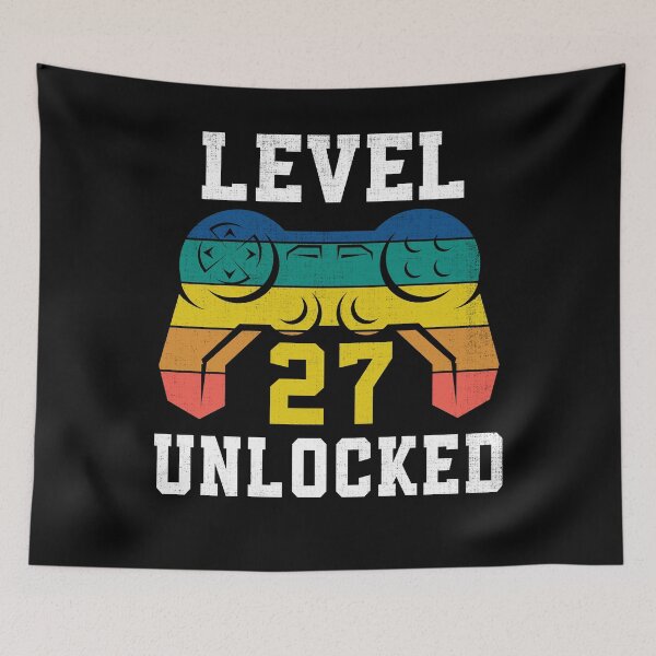 Item preview, Level 27 Unlocked, 27th Gamer Birthday Distressed designed and sold by Fabvity.