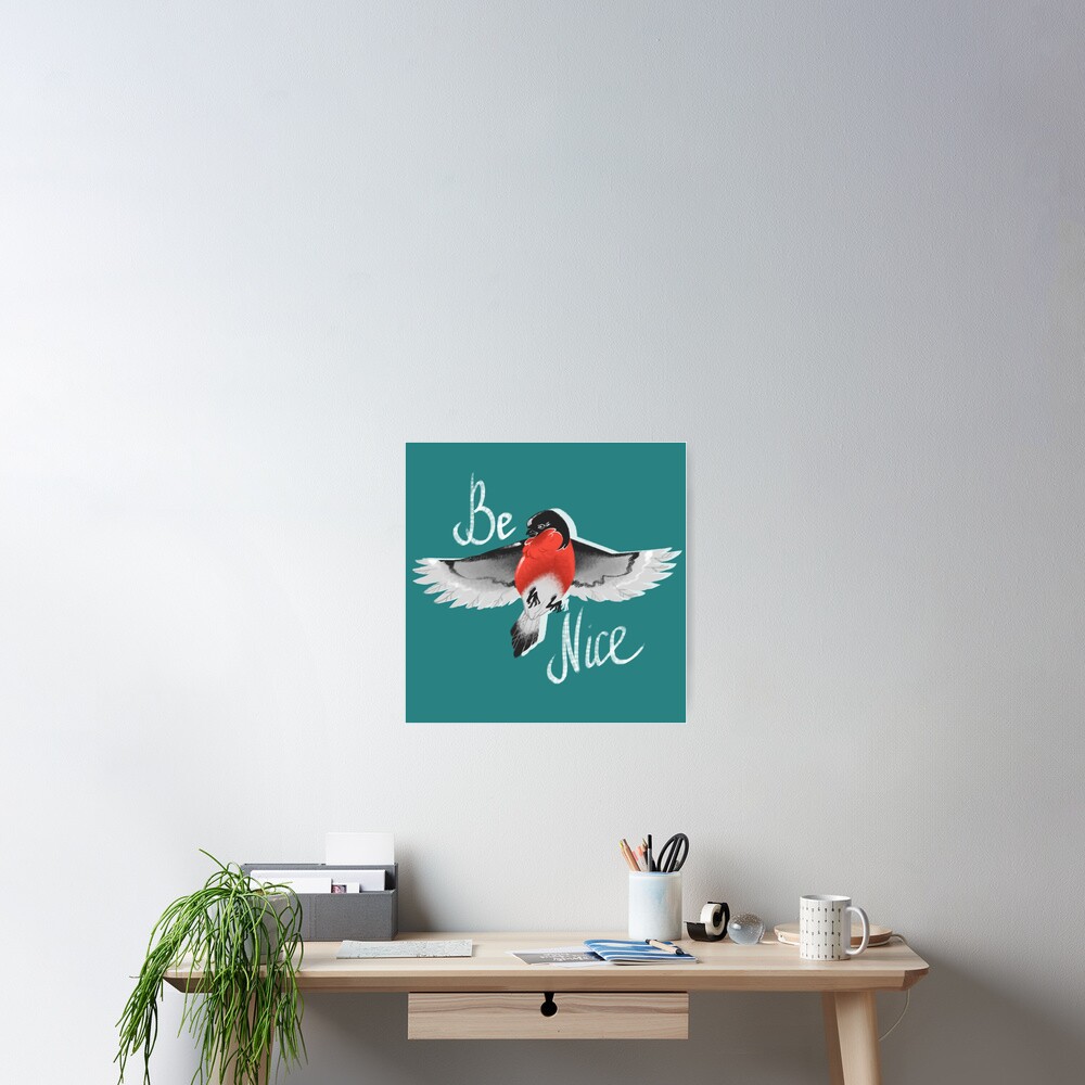 Bullfinch bird Poster