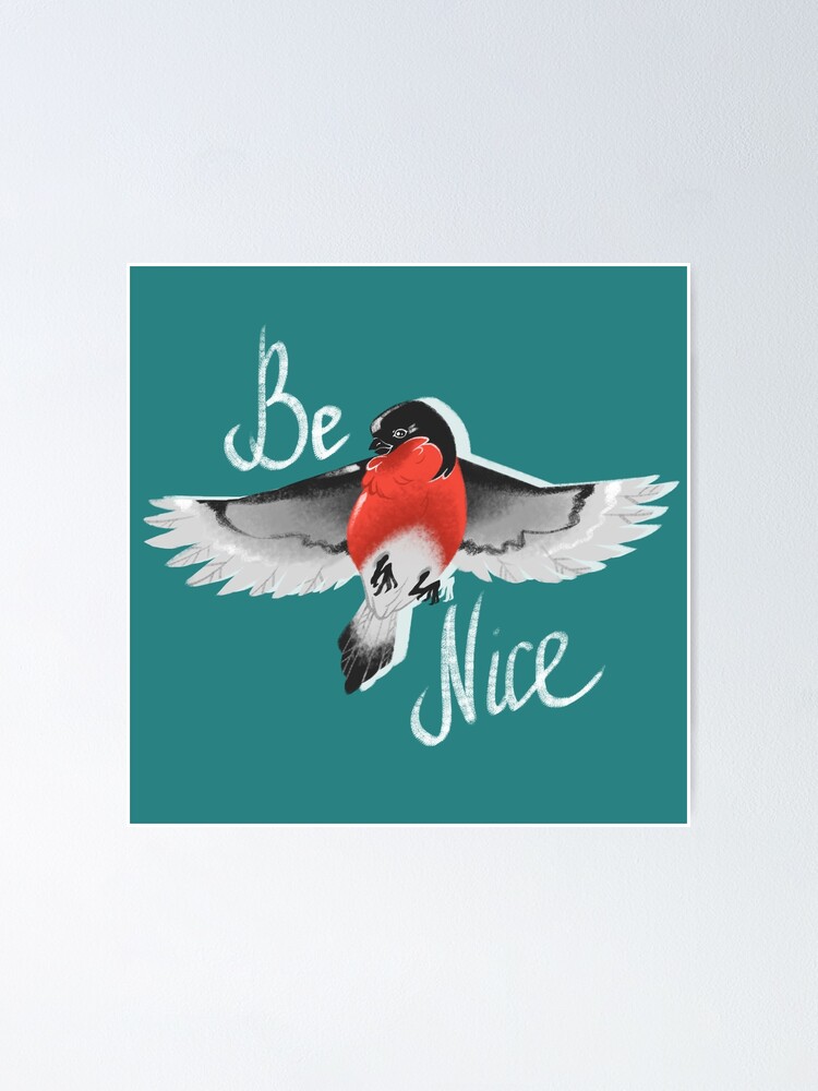 Alternate view of Bullfinch bird Poster